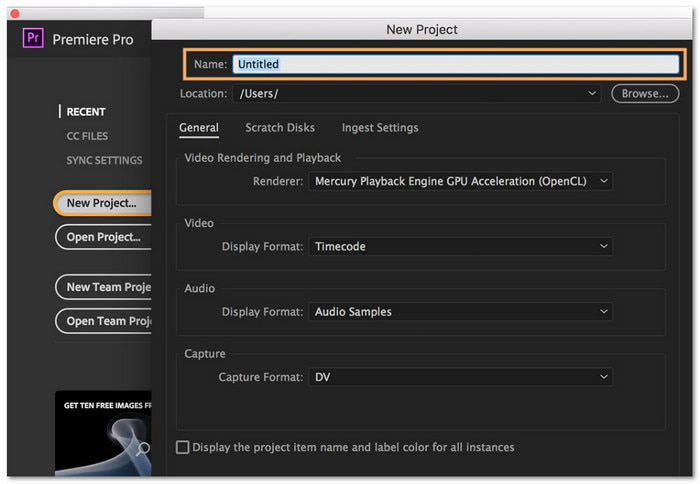 Create a New Project
