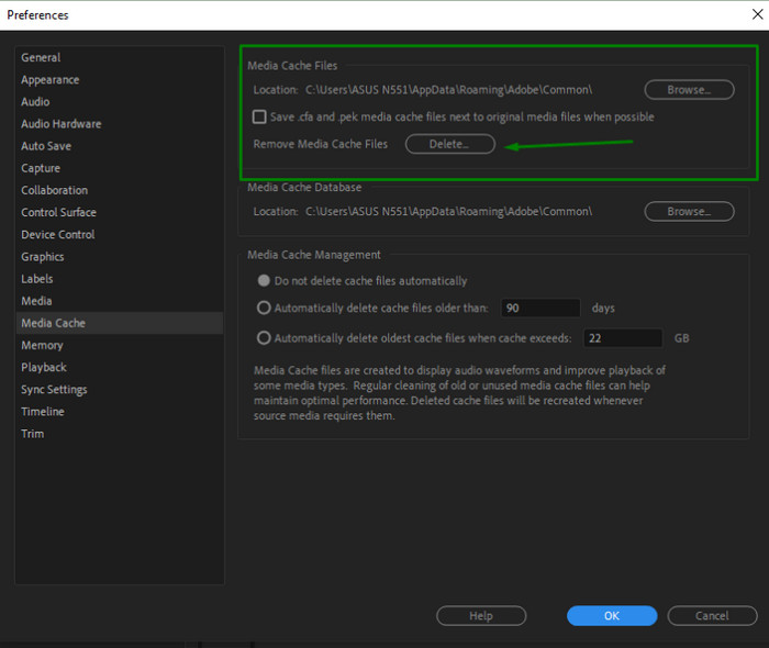 Media Cache Files