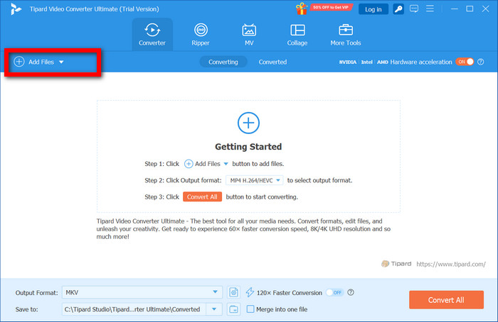 Tipard Add Files Button