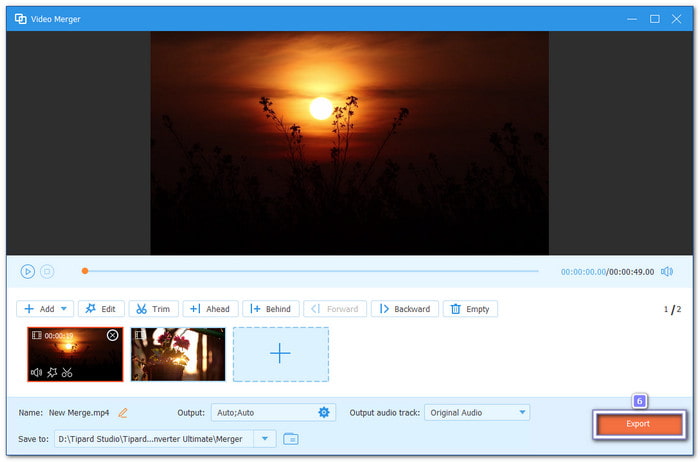 Export The Merged Video