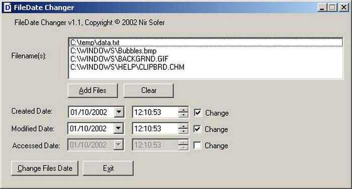 NirSoft File Date Changer
