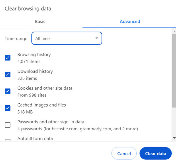 Google Slett data