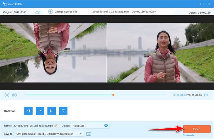 Export Video Rotate