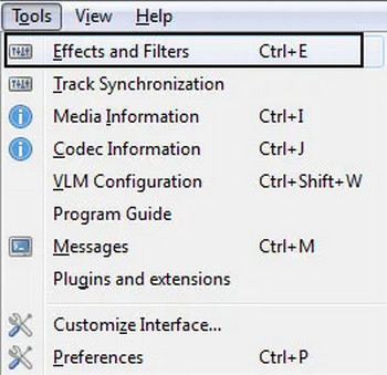 VLC Tools Effects Filters