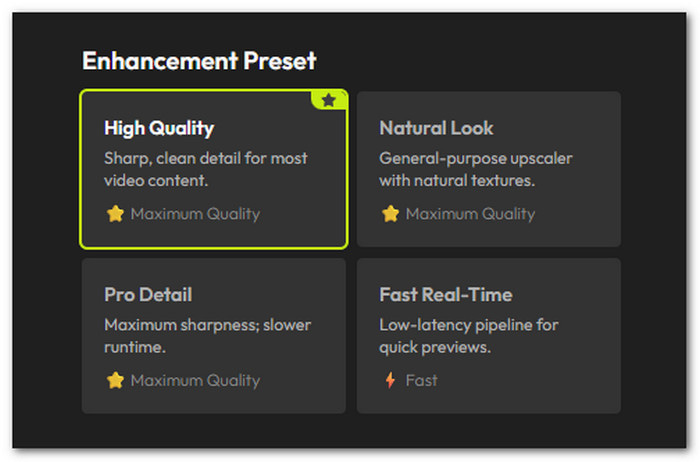 Enhancement Presets