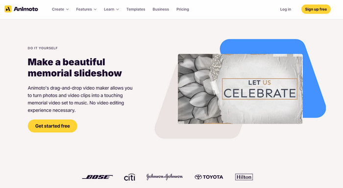 Animoto Interface