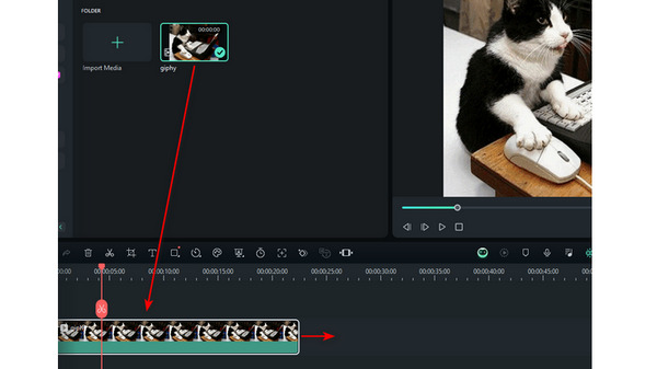 Перетащите GIF в Filmora