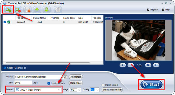 Thundersoft GIF til Video Converter