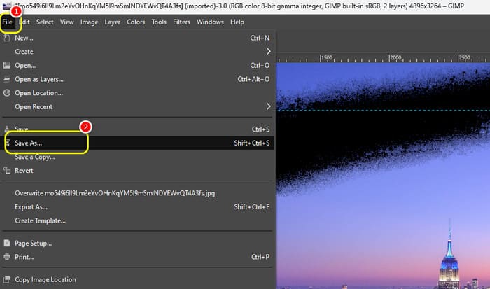 File Save As Save Video GIMP