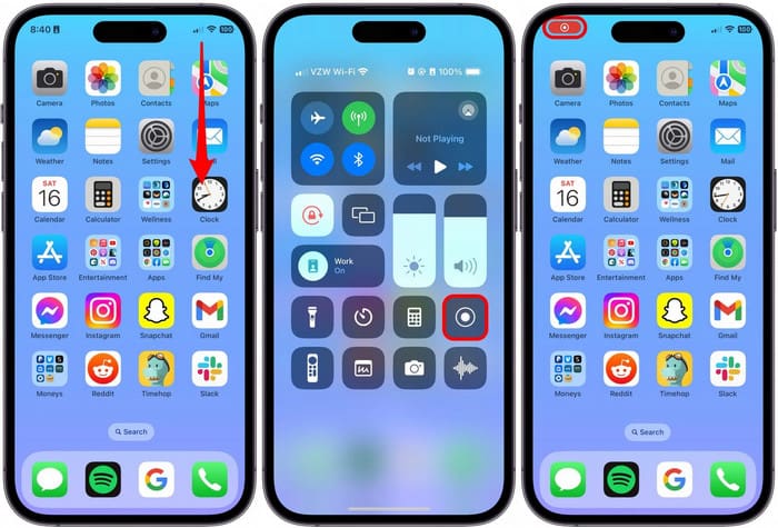 Center Screen Recording
