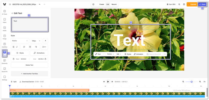 Add Text To Video Online Using Veedio
