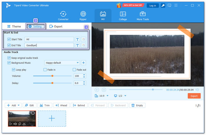 Enable Start And End Titles