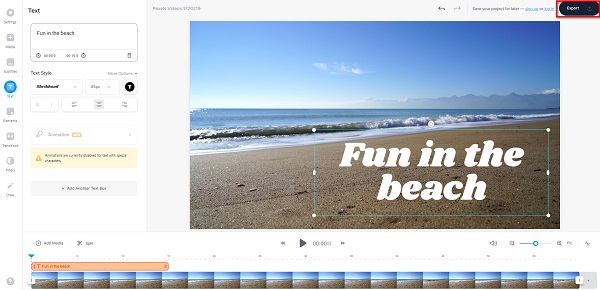 Esporta output video