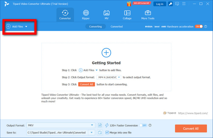 Tipard Add Files Button