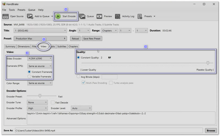 ضغط فيديو بدقة 4K باستخدام برنامج Handbrake