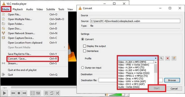 VLC Video Compression