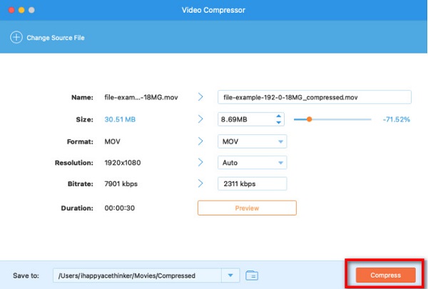 Compresser sur Mac