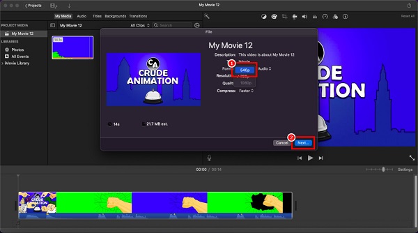 iMovie Compactar vídeo