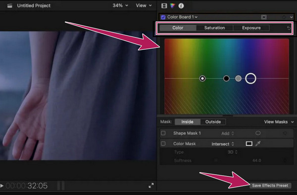 Final Cut Pro Set Color Save