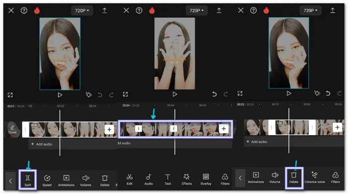 Cut Part of a Video on iPhone Using CapCut