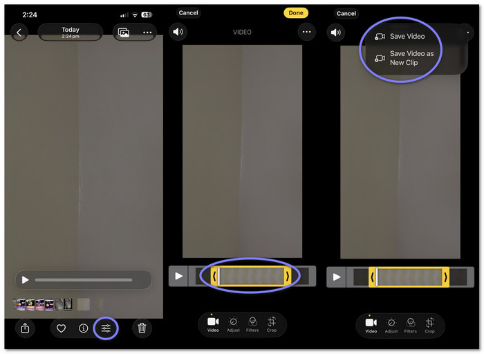 Photos Cut A Video on iPhone