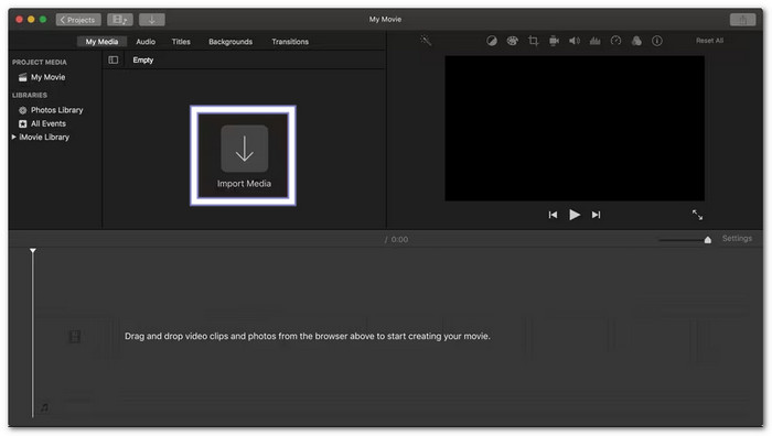 Open Imovie And Import Your Video
