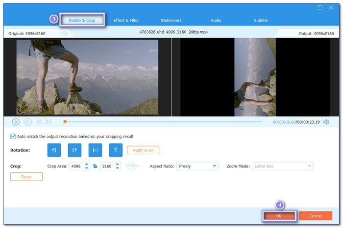 Select Horizontal Or Vertical Flip