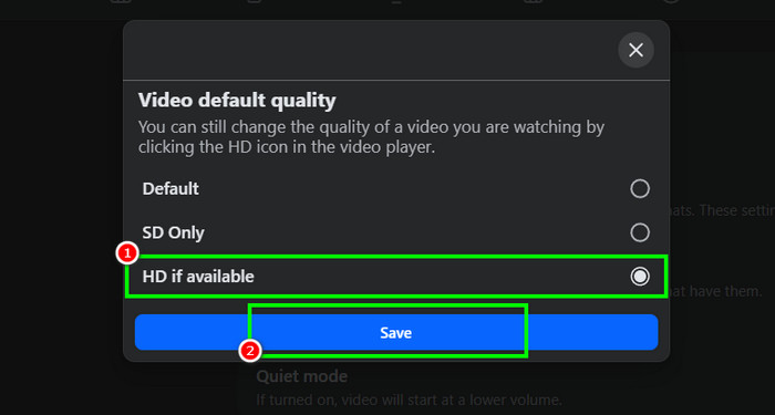 Improve Video Quality Facebook Settings