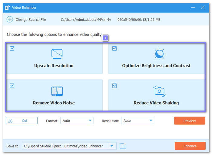 Enable Options to Enhance Video Quality