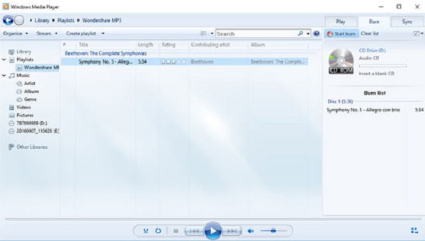 A Windows Media Player