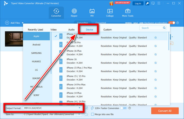 Output Format Device Apple