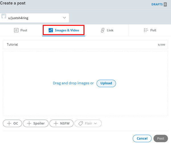 Aggiungi un video Reddit