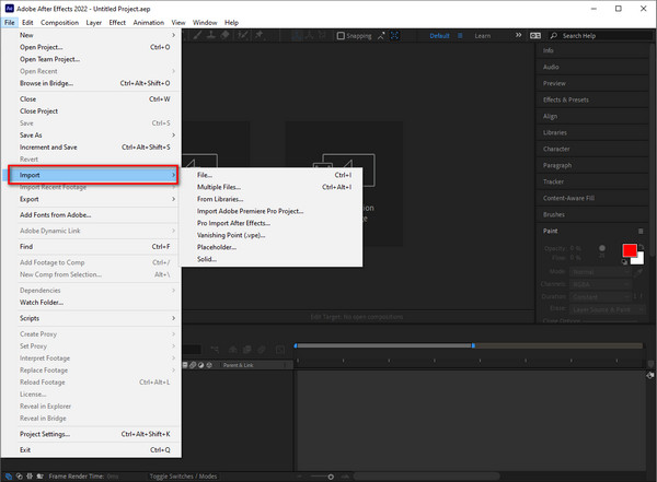 After Effects Import Video