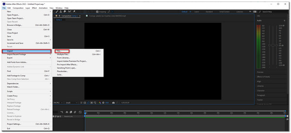 After Effects Importer une vidéo