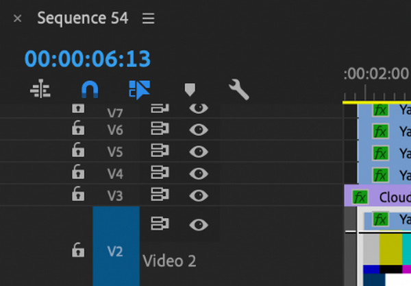 Premiere Pro Rinomina le tracce video