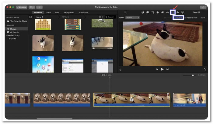 Reverse Videos In iMovie Mac