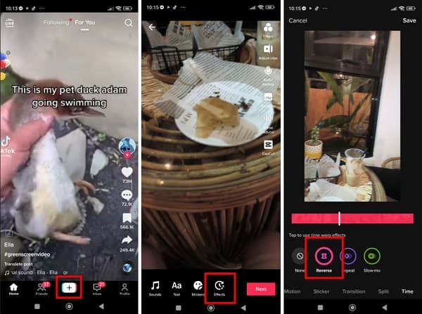 Tiktok inverso