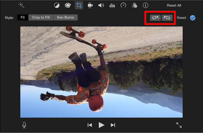 iMovie 旋轉