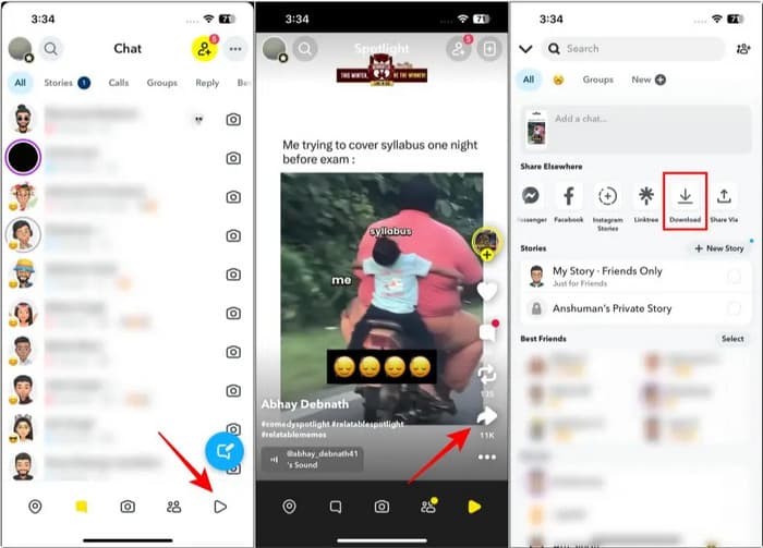 Save Spotlight Snapchat