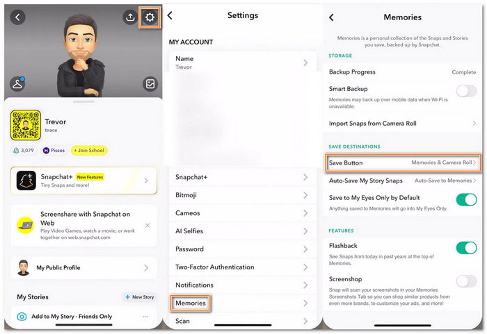 Use Snapchat Memories