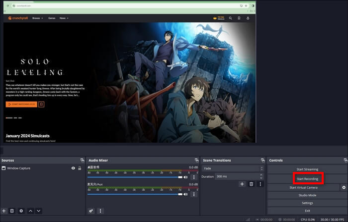 Click Start Recording