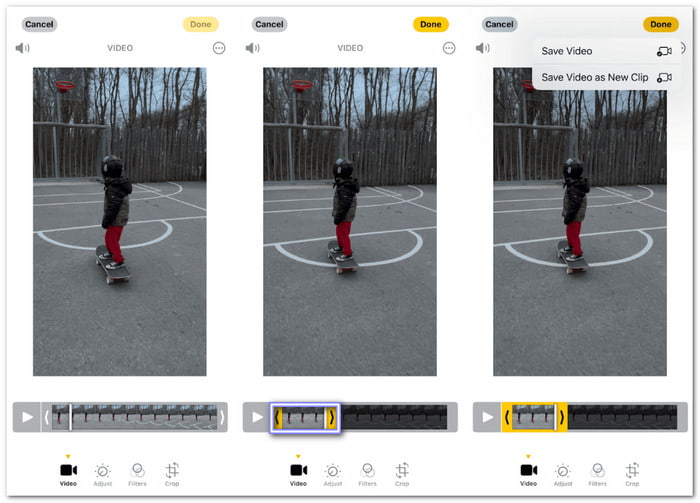 Photos App Shorten A Video on iPhone