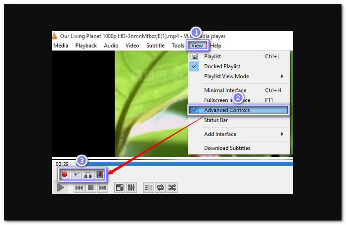 VLC Shorten a Video on Windows