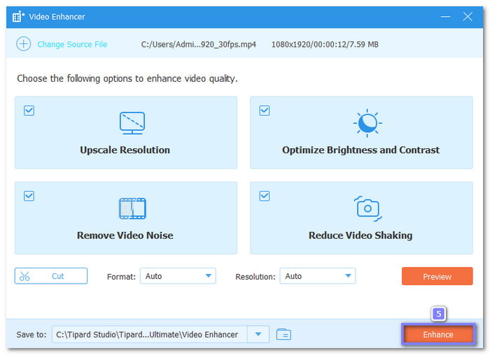 Click The Enhance Button