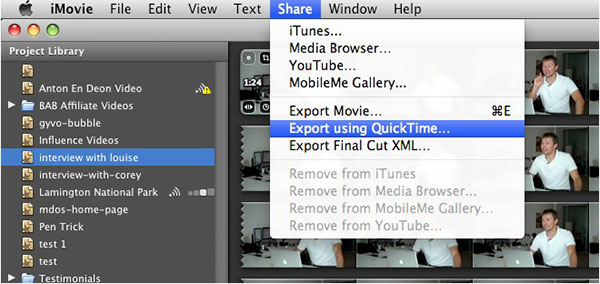 Exportovat QuickTime