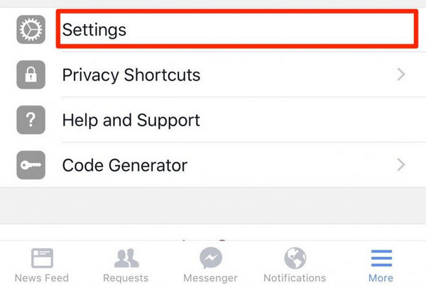 Facebook Mobile Setting