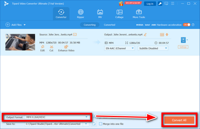 Output Format Convert All Button