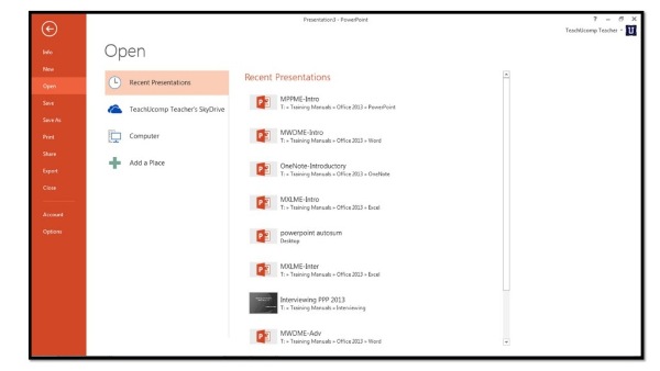 قم بتشغيل PowerPoint