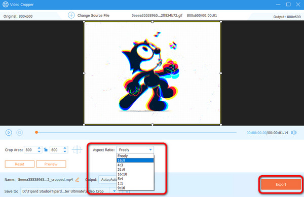 Aspect Ratio Section Export