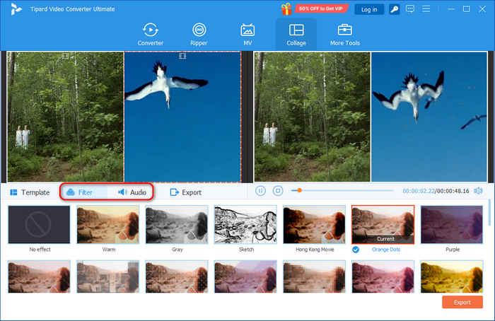 Add Filter to Video Collage